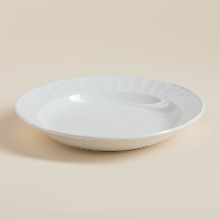 УЦЕНКА Набор фарфоровых тарелок SL Home «Винтаж фрэнч», 300 мл, d=22,5 см, цвет белый - фото 115461146