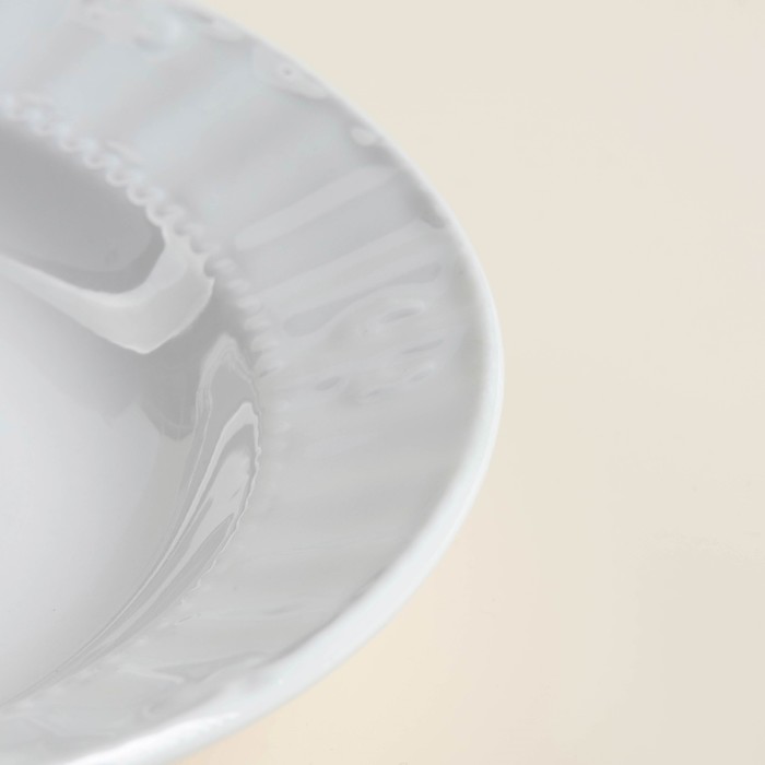 УЦЕНКА Набор фарфоровых тарелок SL Home «Винтаж фрэнч», 300 мл, d=22,5 см, цвет белый - фото 115461148