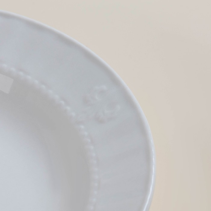 УЦЕНКА Набор фарфоровых тарелок SL Home «Винтаж фрэнч», 300 мл, d=22,5 см, цвет белый - фото 115461149