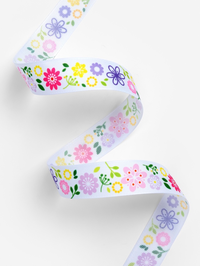 Лента репсовая «Венок», 25 мм, 23±1 м, разноцветная - Фото 1