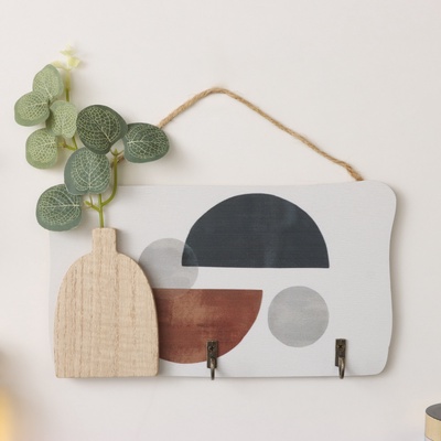 Настенные крючки декоративные «Абстракция. Цветок в вазе», дерево, 1.5×23.5×12.5 см