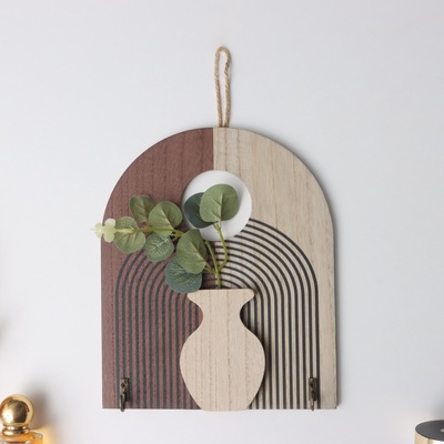 Настенные крючки декоративные «Абстракция. Радуга. Цветок», дерево, 1.5×19.5×23.5 см