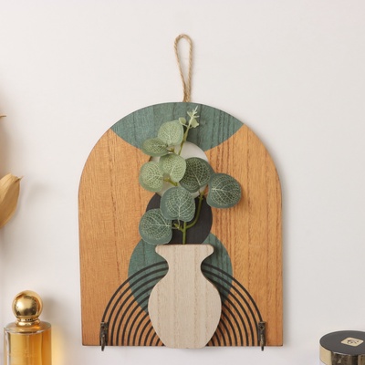 Настенные крючки декоративные «Абстракция. Радуга и пятна», дерево, 1.5×19.5×23.5 см