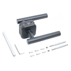 Комплект дверных ручек БУЛАТ РФ 04.02 ФОРТЕ, матовый черный - Фото 2