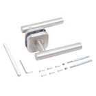 Комплект дверных ручек БУЛАТ РФ 04.08 ФОРТЕ, матовый никель - Фото 2