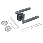 Комплект дверных ручек БУЛАТ РФ 02.02 ФЕРОНА, матовый черный - Фото 2