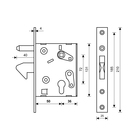 Замок врезной для откатных ворот, БУЛАТ ЗВ4-1К.50.72.25.04, под ц/м, хром - Фото 4