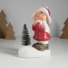 Фигурка светящаяся керамика «Малышка в красном платьице у ёлочки», 11.7×7×16 см - Фото 1