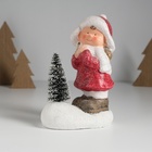 Фигурка светящаяся керамика «Малышка в красном платьице у ёлочки», 11.7×7×16 см - Фото 2