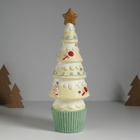 Фигурка светящаяся керамика «Пряничная ёлочка», св. жёлтая, 10×10×31 см - Фото 2