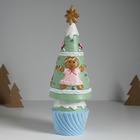 Фигурка светящаяся керамика «Пряничная ёлочка с печенюшками», зелёная, 10×10×31 см - Фото 2
