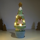 Фигурка светящаяся керамика «Пряничная ёлочка с печенюшками», зелёная, 10×10×31 см - Фото 3