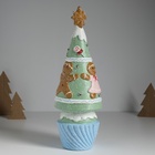 Фигурка светящаяся керамика «Пряничная ёлочка с печенюшками», зелёная, 10×10×31 см - Фото 4