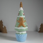Фигурка светящаяся керамика «Пряничная ёлочка с печенюшками», зелёная, 10×10×31 см - Фото 5
