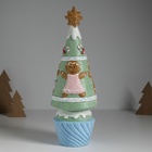 Фигурка светящаяся керамика «Пряничная ёлочка с печенюшками», зелёная, 10×10×31 см - Фото 6
