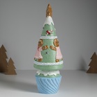 Фигурка светящаяся керамика «Пряничная ёлочка с печенюшками», зелёная, 10×10×31 см - Фото 7