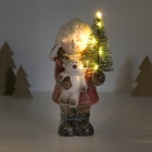 Фигурка светящаяся «Малышка в красном пальто, с ёлочкой и лосиком», керамика, 10.5×8.5×19 см - Фото 2