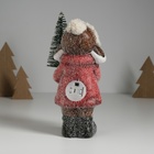 Фигурка светящаяся «Малышка в красном пальто, с ёлочкой и лосиком», керамика, 10.5×8.5×19 см - Фото 5