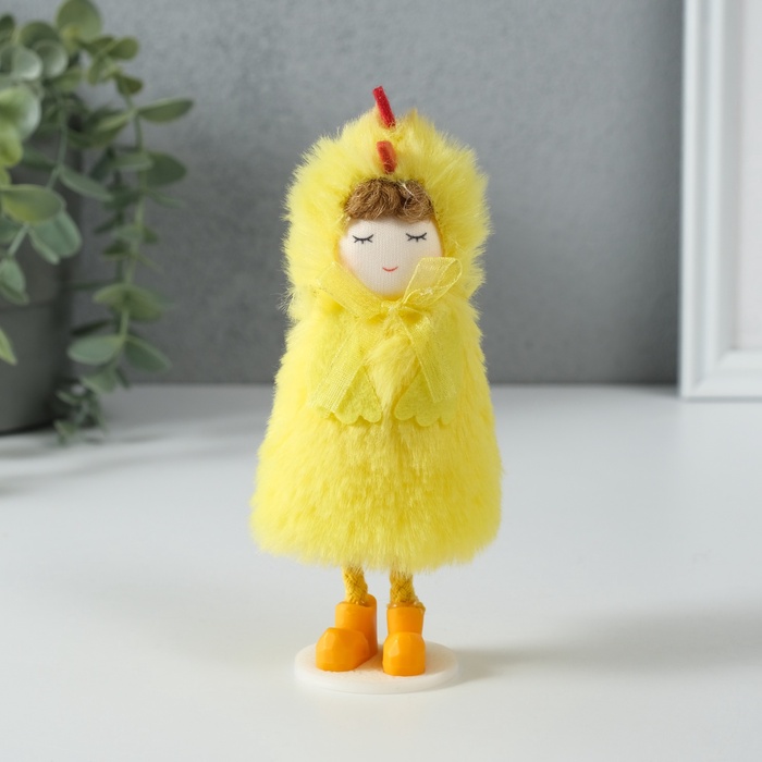 Интерьерная кукла текстильная «Девочка в костюме цыплёнка», 6×7×13.5 см - Фото 1