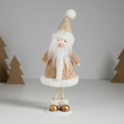 Фигурка «Дед Мороз в бежевой шубке», 6.8×7×18.5 см