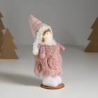 Интерьерная кукла текстильная «Девочка в тёплом розовом платьишке», 5.5×5.5×13.5 см - Фото 3