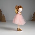 Интерьерная кукла текстильная «Ангелочек в розовом платье с крылышками и сердечком», 4×7×14 см - Фото 2