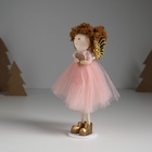 Интерьерная кукла текстильная «Ангелочек в розовом платье с крылышками и сердечком», 4×7×14 см - Фото 3