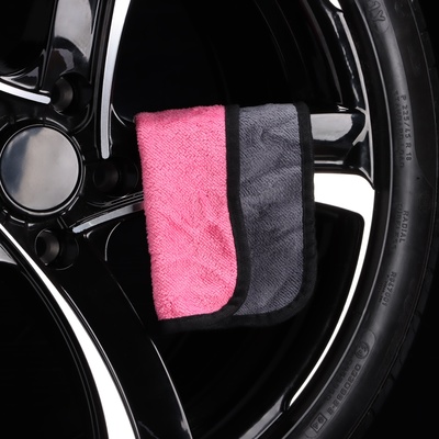 Тряпка для мытья авто, CARTAGE, микрофибра, 400 г/м², 20×30 см, розово-серая