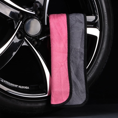 Тряпка для мытья авто, CARTAGE, микрофибра, 400 г/м², 40×60 см, розово-серая