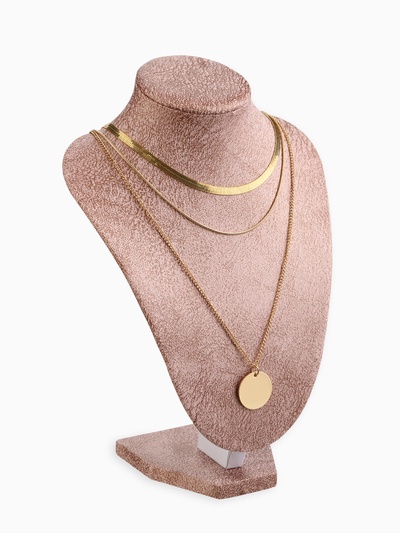 Бюст для украшений QF, 16×11×21 см, розовый