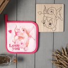 Набор кухонный «Доляна» Love you, подставка 15×15 см, прихватка 17×17 см - Фото 1