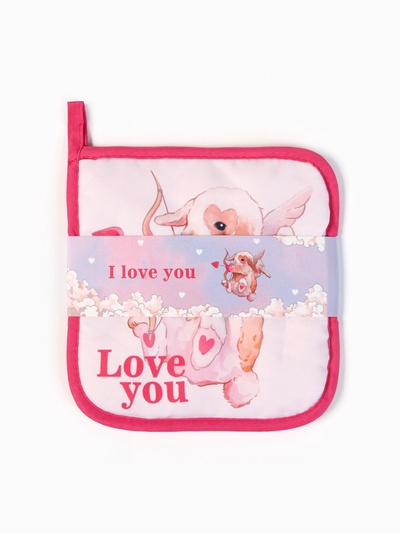 Набор кухонный «Доляна» Love you, подставка 15×15 см, прихватка 17×17 см