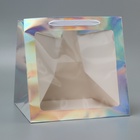 Пакет для торта и коробок, с квадратным дном и окном, голографический, 30×30×30 см - Фото 2