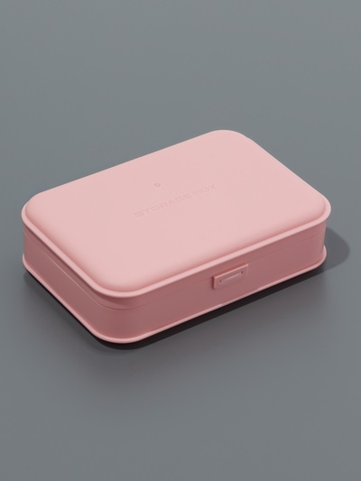 Органайзер с крышкой, для гигиенических принадлежностей, 14×9.5×3.5 см, розовый