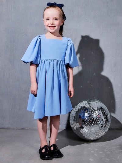 Платье нарядное для девочки MINAKU: Party Dress, голубое, рост 110-116 см