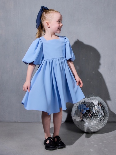 Платье нарядное для девочки MINAKU: Party Dress, голубое, рост 110-116 см