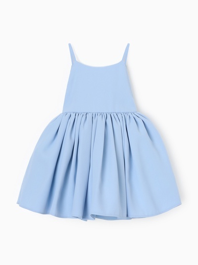 Платье нарядное для девочки MINAKU: Party Dress с бантом, голубое, рост 104-110 см