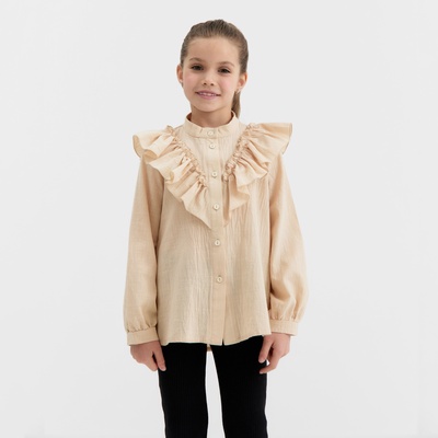 Блузка для девочки MINAKU, светло-бежевая, рост 128 см