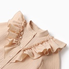 Блузка для девочки MINAKU: Cotton collection, светло-бежевая, рост 128 см  (артикул 10698215)  большой выбор товаров оптом и в розницу по низким ценам с доставкой