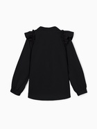 Блузка для девочки MINAKU: Cotton collection, чёрная, рост 122 см - Фото 11