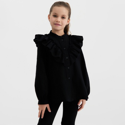 Блузка для девочки MINAKU, чёрная, рост 128 см