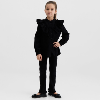 Блузка для девочки MINAKU: Cotton collection, чёрная, рост 128 см