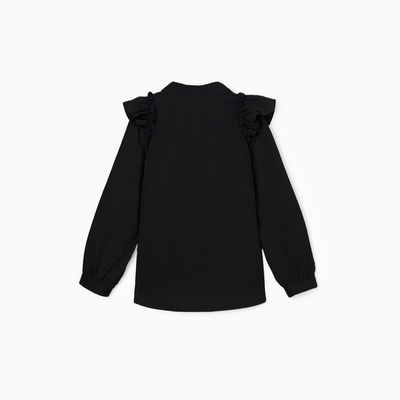 Блузка для девочки MINAKU: Cotton collection, чёрная, рост 128 см