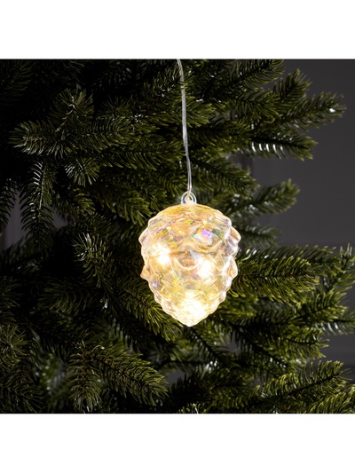 Ёлочная игрушка светодиодная «Шишка», 10×8 см, 5 LED, от батареек ААх2, свечение тёплое белое