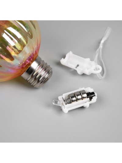 Набор ёлочных шаров «Золотистые грани», 3 шт., d=7 см, 3 LED, от батареек AG13×9, свечение тёплое белое