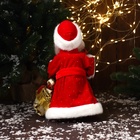 Дед Мороз под ёлку «Зимнее волшебство. С украшенным посохом и мешком», двигается, с подсветкой, 30 см, красный - Фото 4