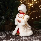 Снегурочка под ёлку «Зимнее волшебство. В шубке, с ремешком и косой» двигается, 30 см, бежевый - Фото 2