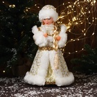 Снегурочка под ёлку «Зимнее волшебство. В шубке с орнаментом» двигается, с подсветкой, 40 см, золото - Фото 1