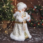 Снегурочка под ёлку «Зимнее волшебство. В шубке с орнаментом» двигается, с подсветкой, 40 см, золото - Фото 2