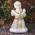 Снегурочка под ёлку «Зимнее волшебство. В шубке с орнаментом» двигается, с подсветкой, 40 см, золото - Фото 3